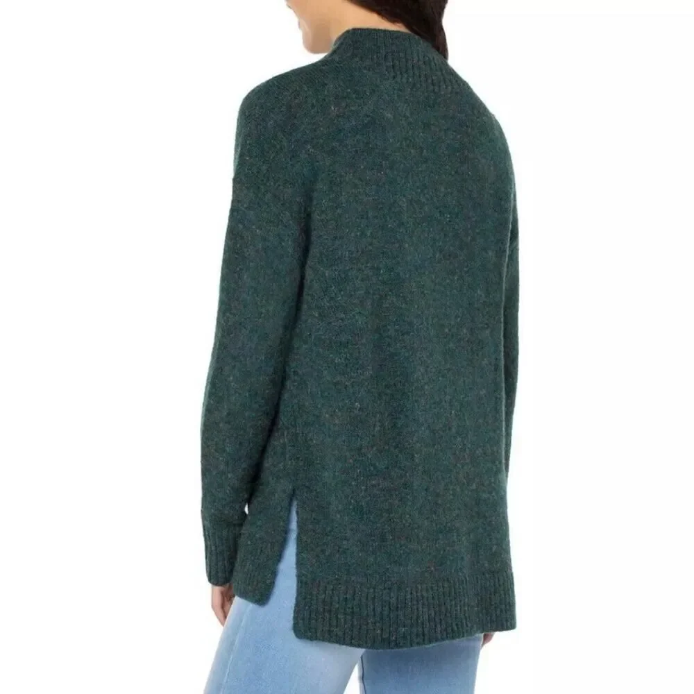 New Well Worn Green Wool Blend Nep Yarn Mock Neck‎ Sweater Size XL